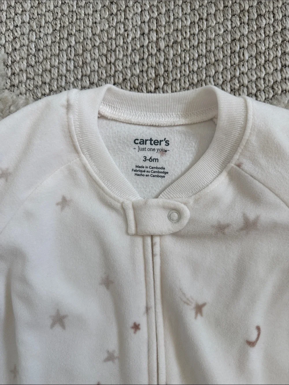 Carter's Cream Sleep Sack Pajamas with Star & Moon Print NWOT